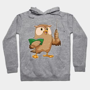 Owl as Teacher with Book & Pointer Hoodie